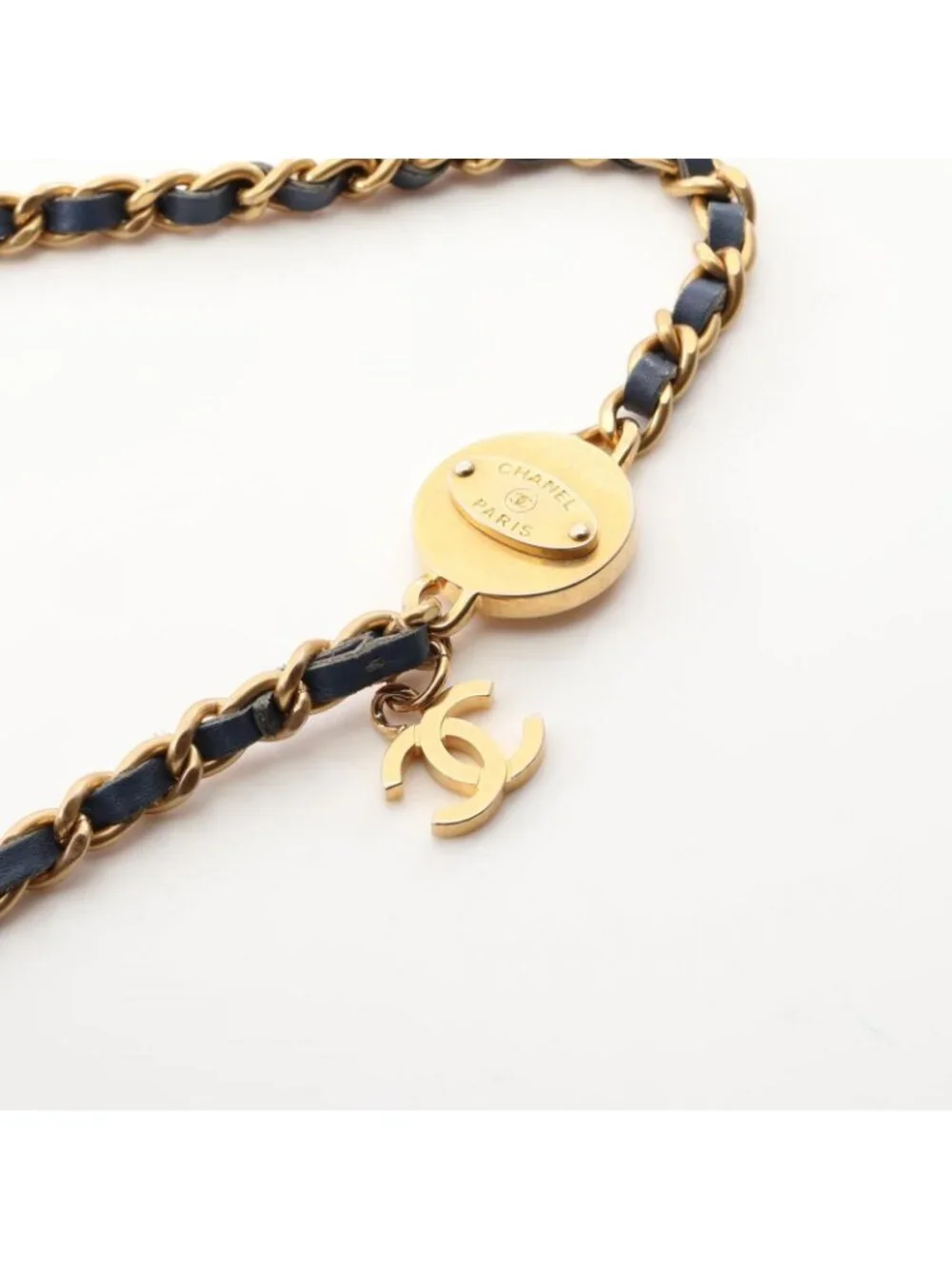 Chanel Shoulder Bag Stitch Che Blanc Smoked Blue Leather Mini Chain